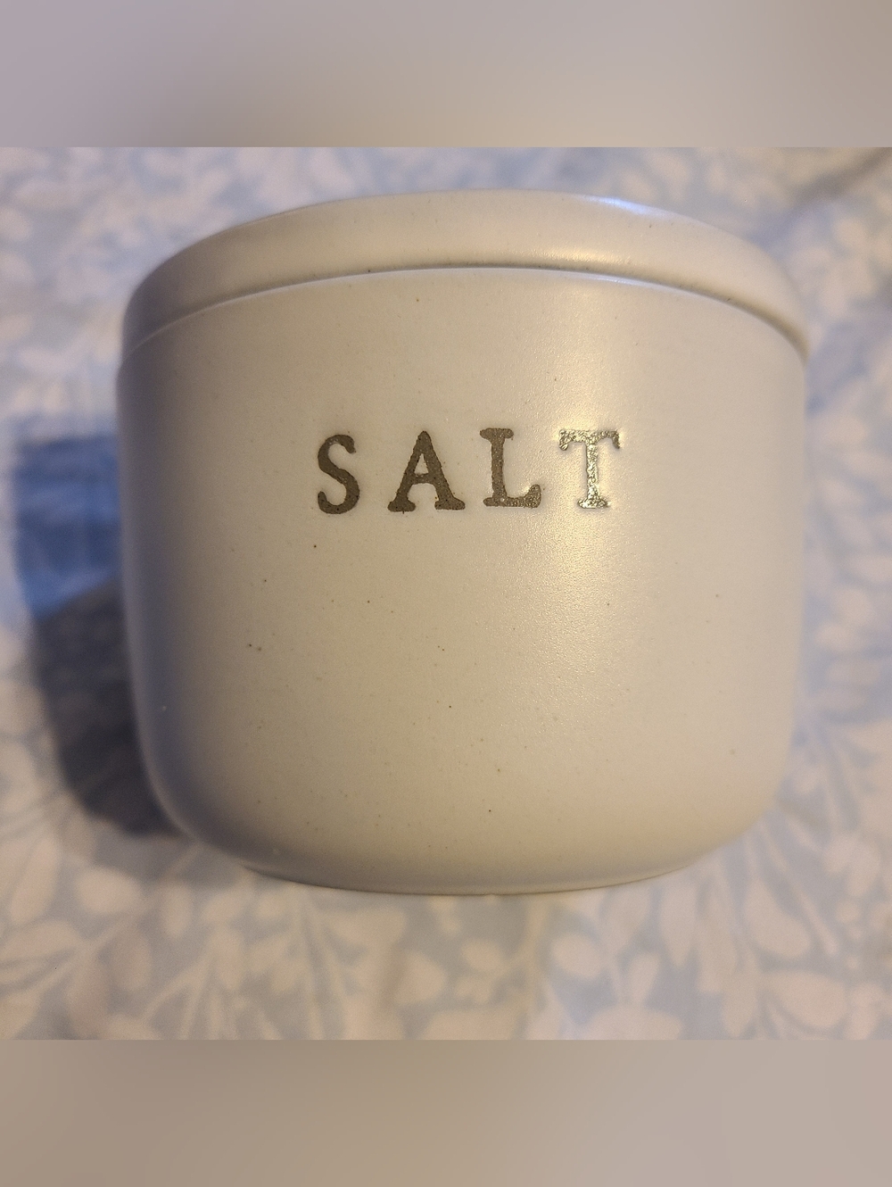 Magnolia Hearth and Hand Stoneware Salt Cellar with Lid Farmhouse Style White